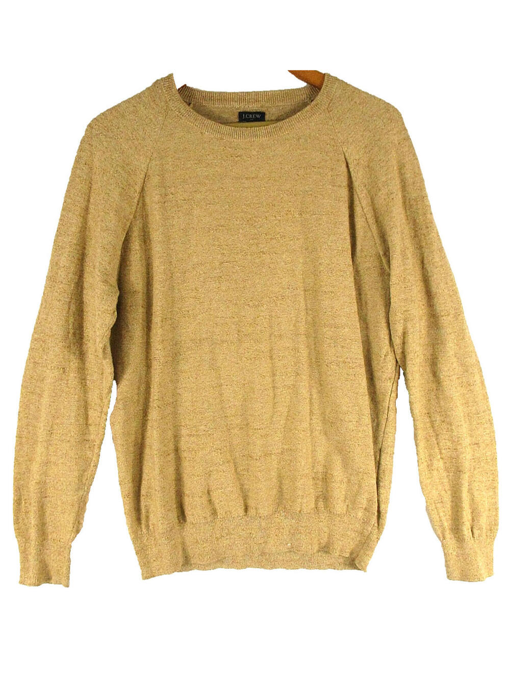 J.Crew Mens Pullover Crew Neck Knit Sweater Long Sleeve Size M Neutral Tan